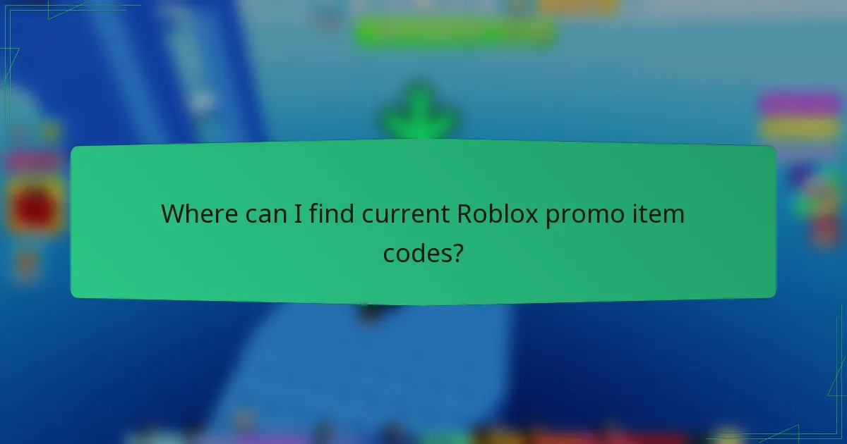 Where can I find current Roblox promo item codes?